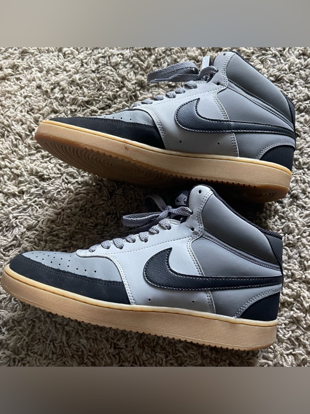 Nike Court Vision Mid Next Nature - Men's Sz 8 - Grey/Black/Gum  Streetwear